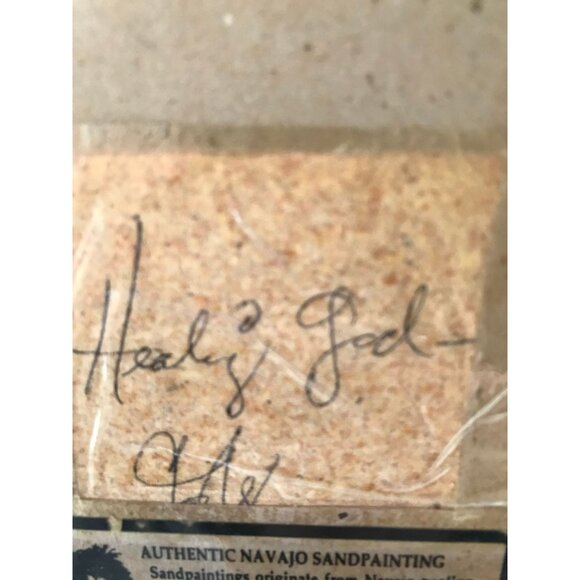 Vintage Authentic Healing God Navajo Authentic Sand Painting Titled & Signed - Picture 8 of 8